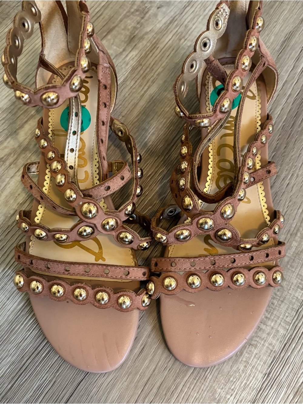 NWOT Sam Edelman Dustee Gladiator Studded Sandals Boho Low Wedge Sandal Size 8